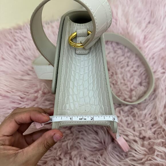 JW PEI FAE Top Handle Crossbody Ivory Croc White Cream - Picture 11 of 16